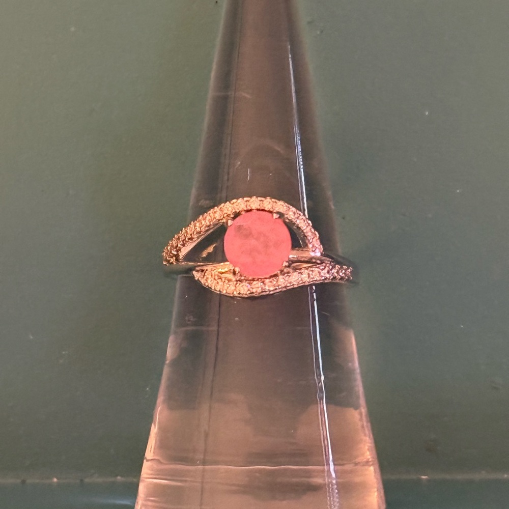 Stunning Pink Gemstone Ring in Silver Setting